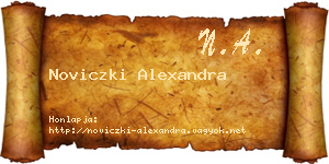 Noviczki Alexandra névjegykártya